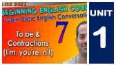 To be & Contractions (I'm, you're, n't) (EnglishAnyone)