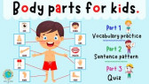 Body Parts For Kids | Learn Parts Of The Body | Body Part Quiz | ESL Kids