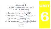 Articles: a, an, the - Exercise 2 (LearnEnglishZone)